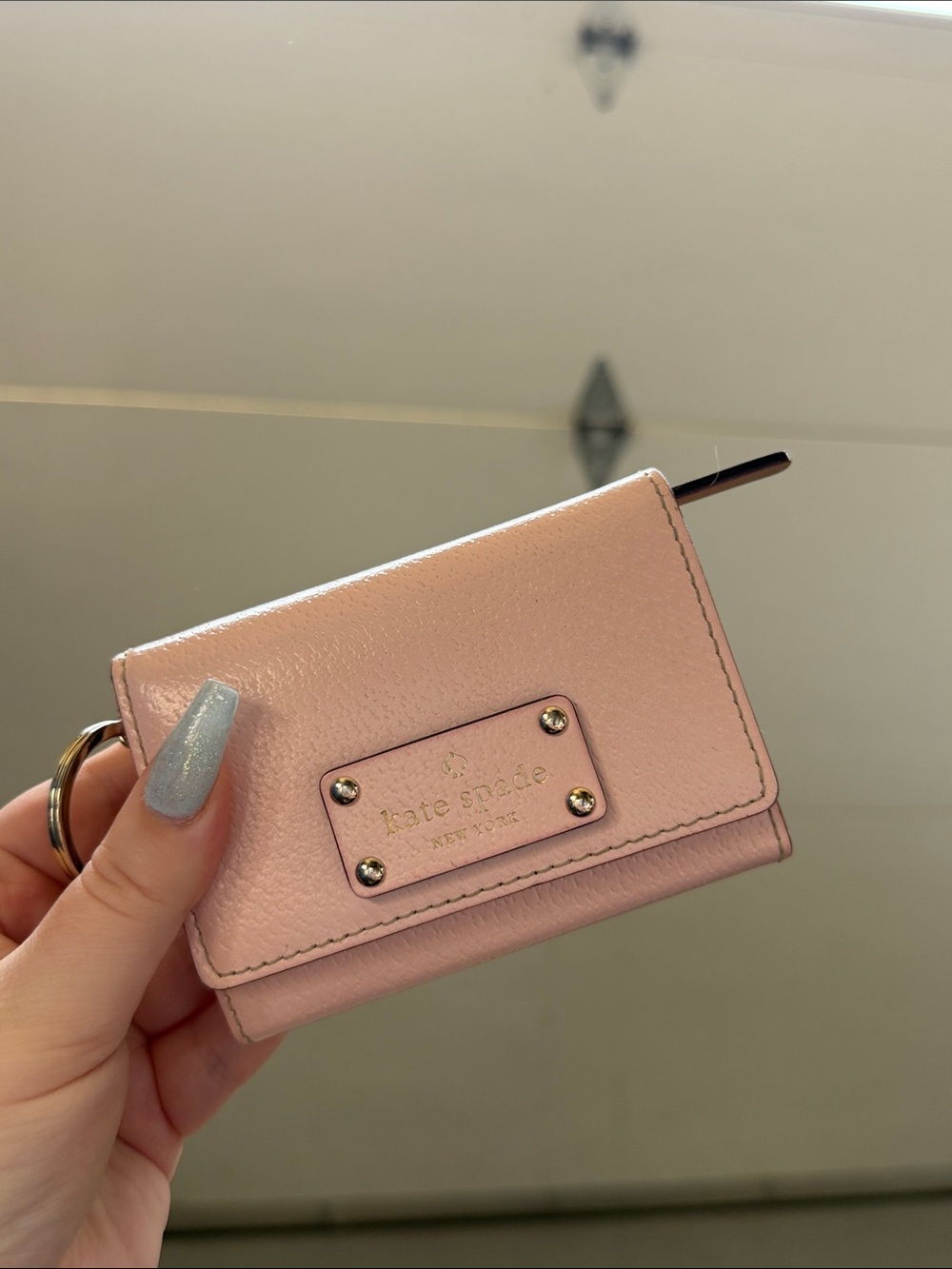 kate spade Blush Pink Leather Cardholder with Key Ring